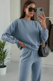 Alba Two-Piece Co-Ord Loungewear Set-Blue