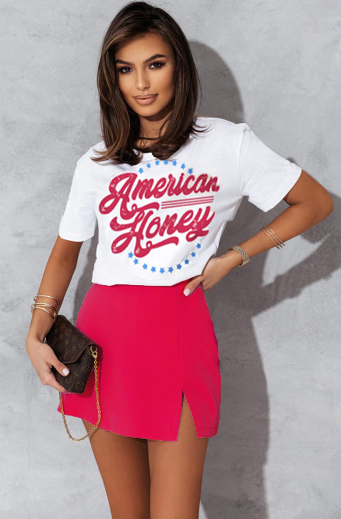 'American Honey' Printed T-shirt Top-Ivory