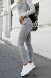 Anka Skinny Style Denim Jeans-Grey