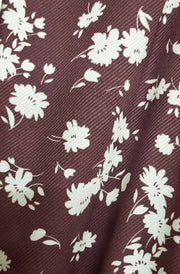 Anna Floral Side Slit Midaxi Dress-Brown