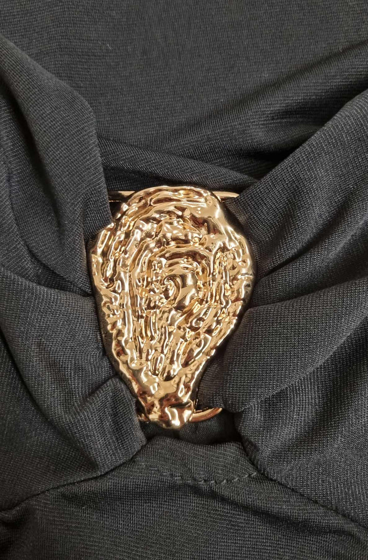 Aurelia Strapless Embellished Maxi Dress-Black