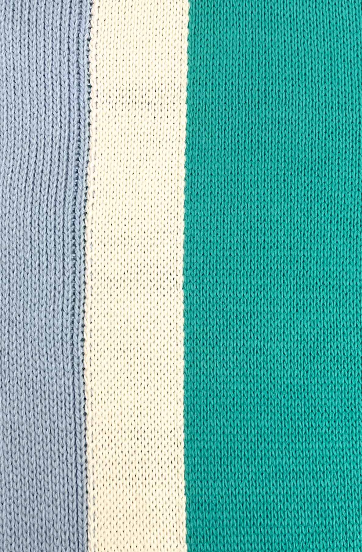 Bahira Longline Colour Block Knitted Cardigan-Turquoise