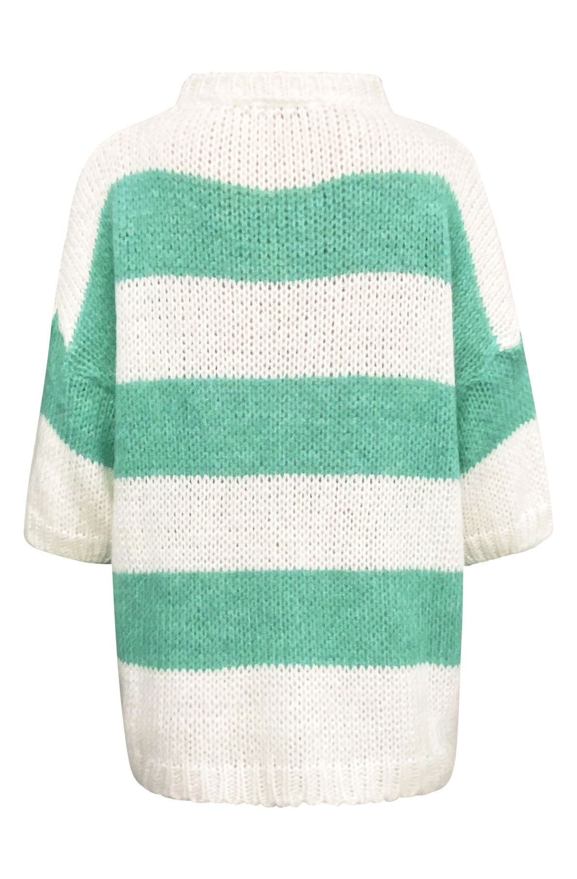 Binka Striped Knitted Jumper Sweater Top-Green