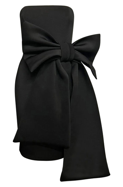 Candice Bandeau 'BOW' Scuba Dress-Black