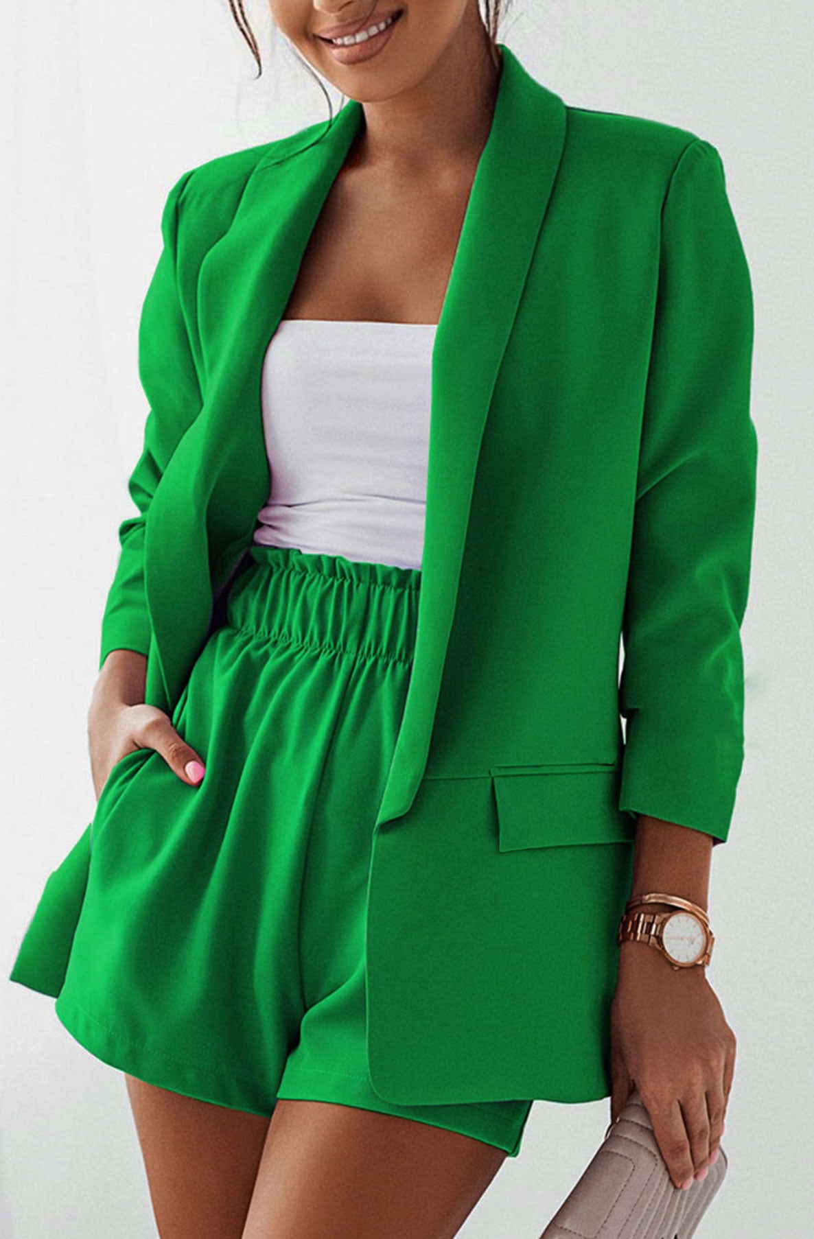 Carerra Oversized Blazer Jacket-Green
