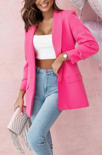 Carerra Oversized Blazer Jacket-Hot Pink