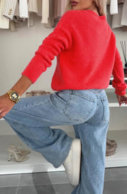 Elisha Light Knitted Jumper Sweater-Coral