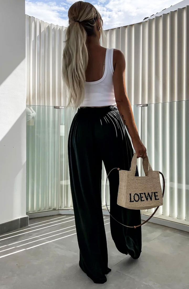 Esha Wide Leg Trousers-Black