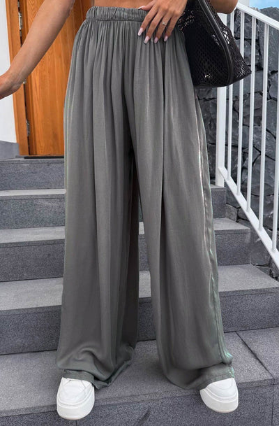 Esha Wide Leg Trousers-Charcoal