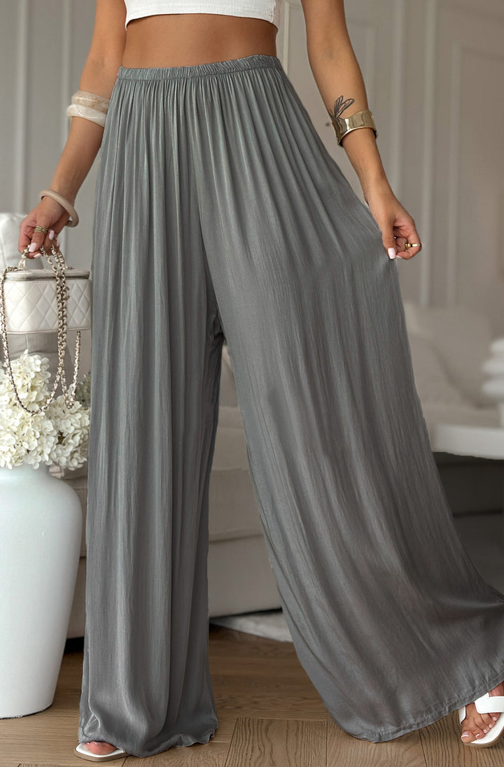 Esha Wide Leg Trousers-Charcoal