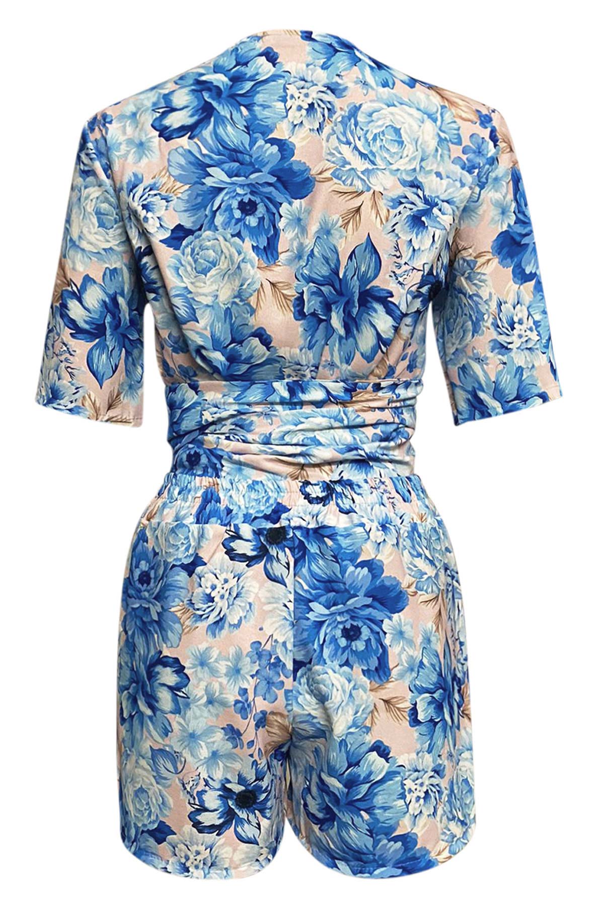 Garcia Floral Two Piece Co-Ord Set-Blue