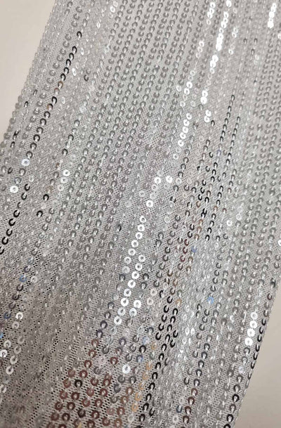 Iva Sequin Sleeves Frill Neckline Chiffon Shirt Blouse Top-Ivory