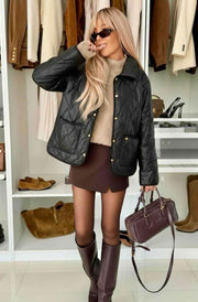 Kiara Padded Pocket Jacket-Black