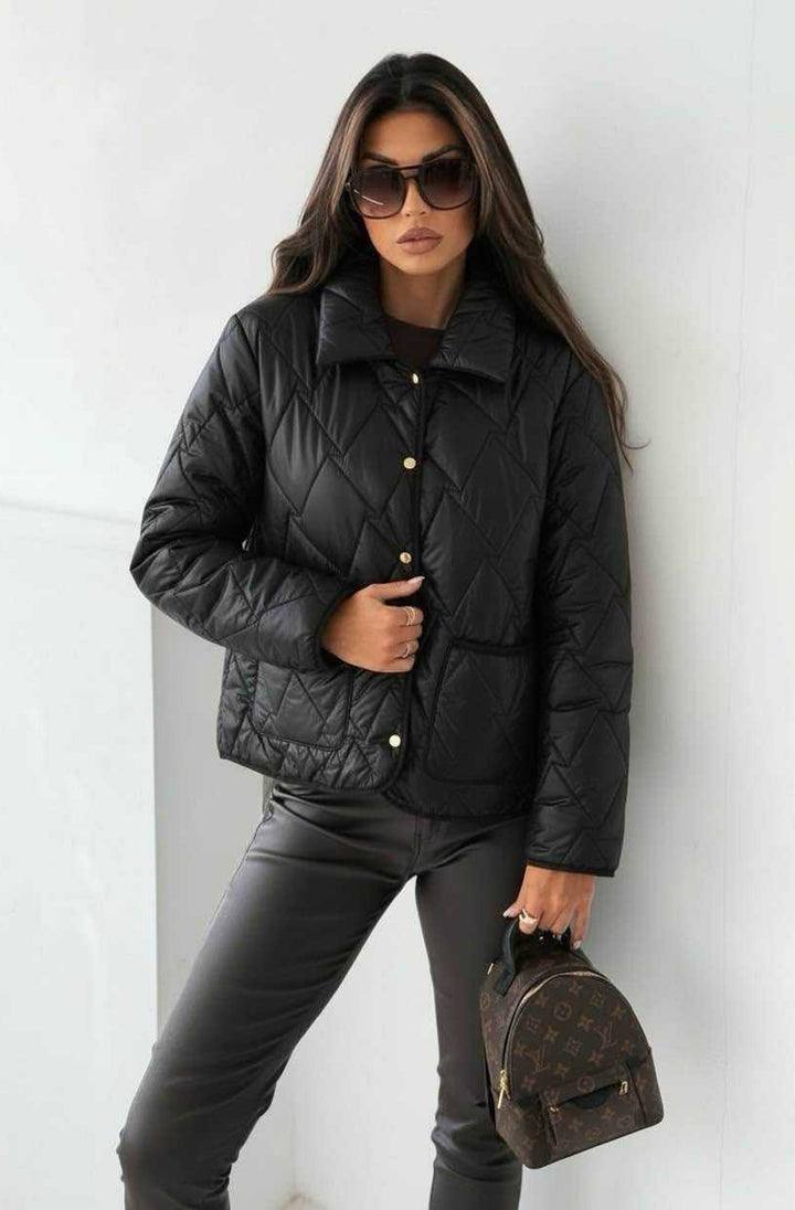 Kiara Padded Pocket Jacket-Black