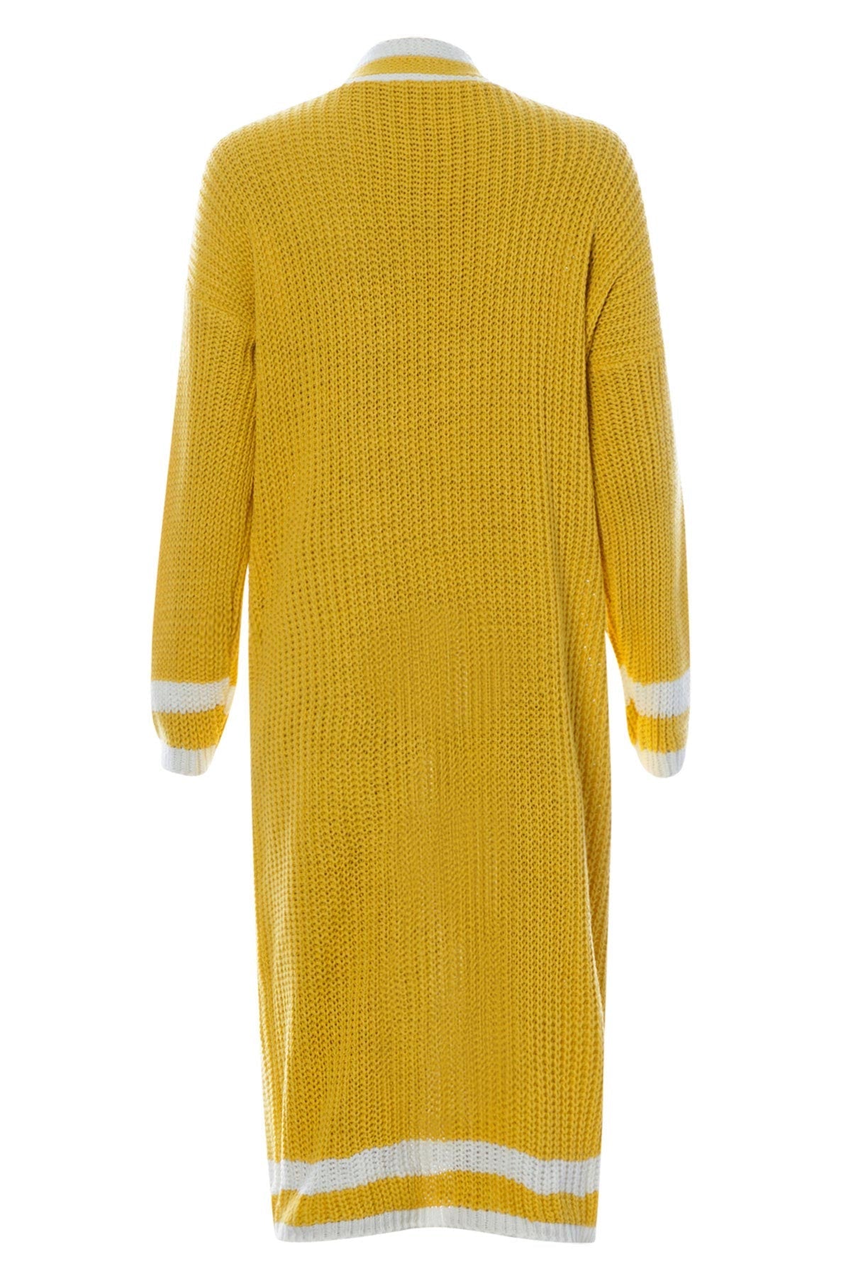 Kiki Longline Knitted Cardigan-Yellow