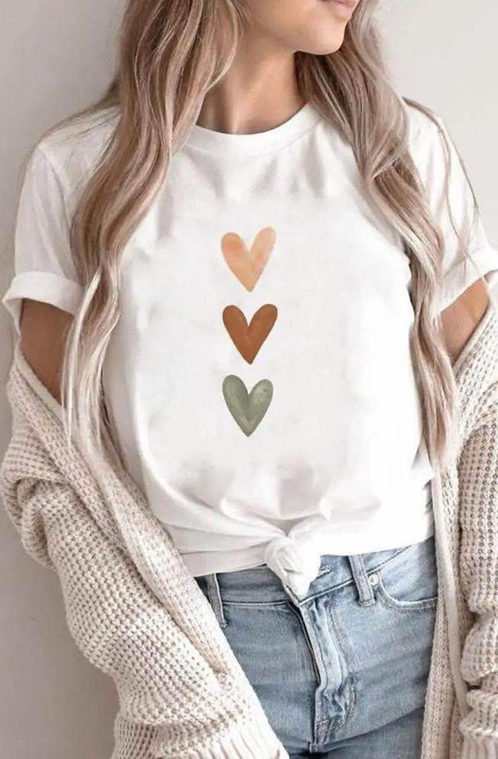 Kimi “Hearts” Graphic T-Shirt Top-Ivory