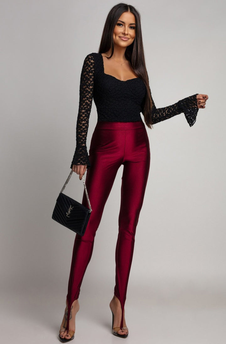 Lexi Sweetheart Corset Style Lace Blouse Top-Black