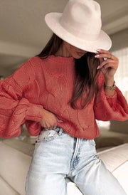 Nerina Light Knitted Jumper Sweater-Rust