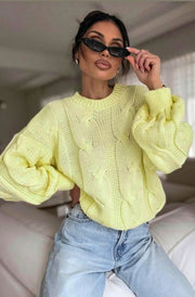 Nerina Light Knitted Jumper Sweater-Yellow