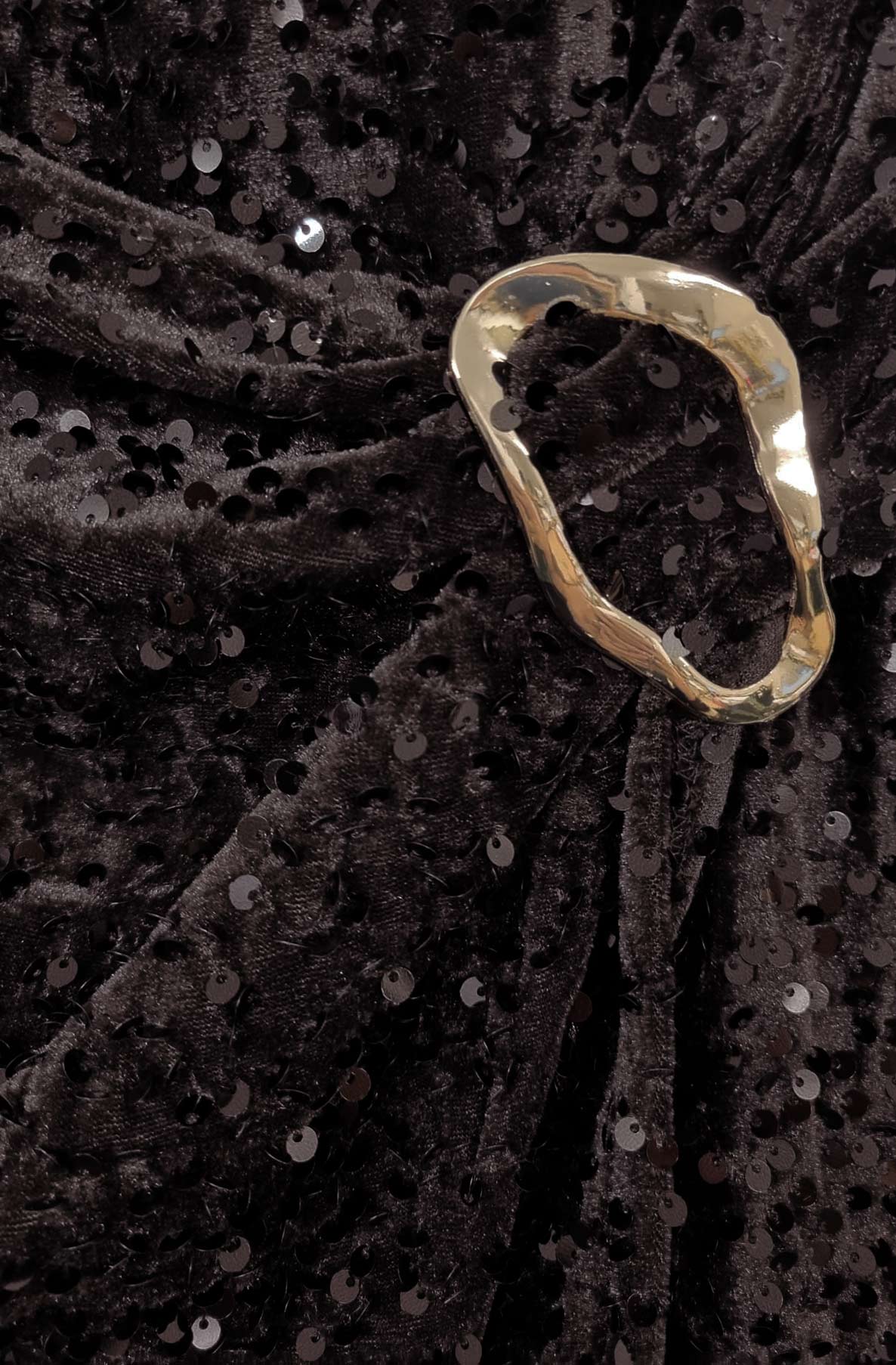 Nori Sequin Wrap Gold Buckle Midaxi Skirt-Dark Brown