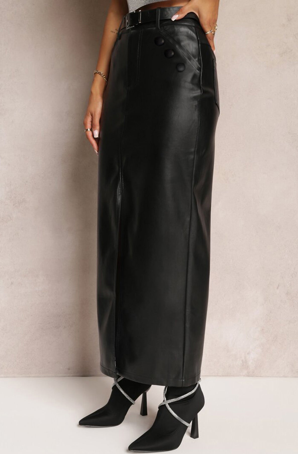 Roxie PU faux Leatherette Skirt-Black