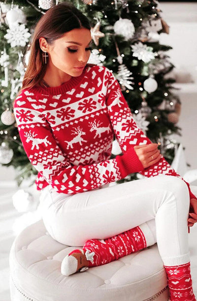 Ruby 'Christmas Hearts ' Knitted Jumper Top-Red