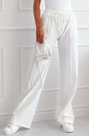 Sarah Drawstring Pocket Detail Trousers-Ivory