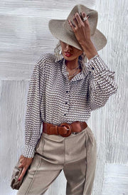 Saria Abstract Print Shirt Blouse-Multi