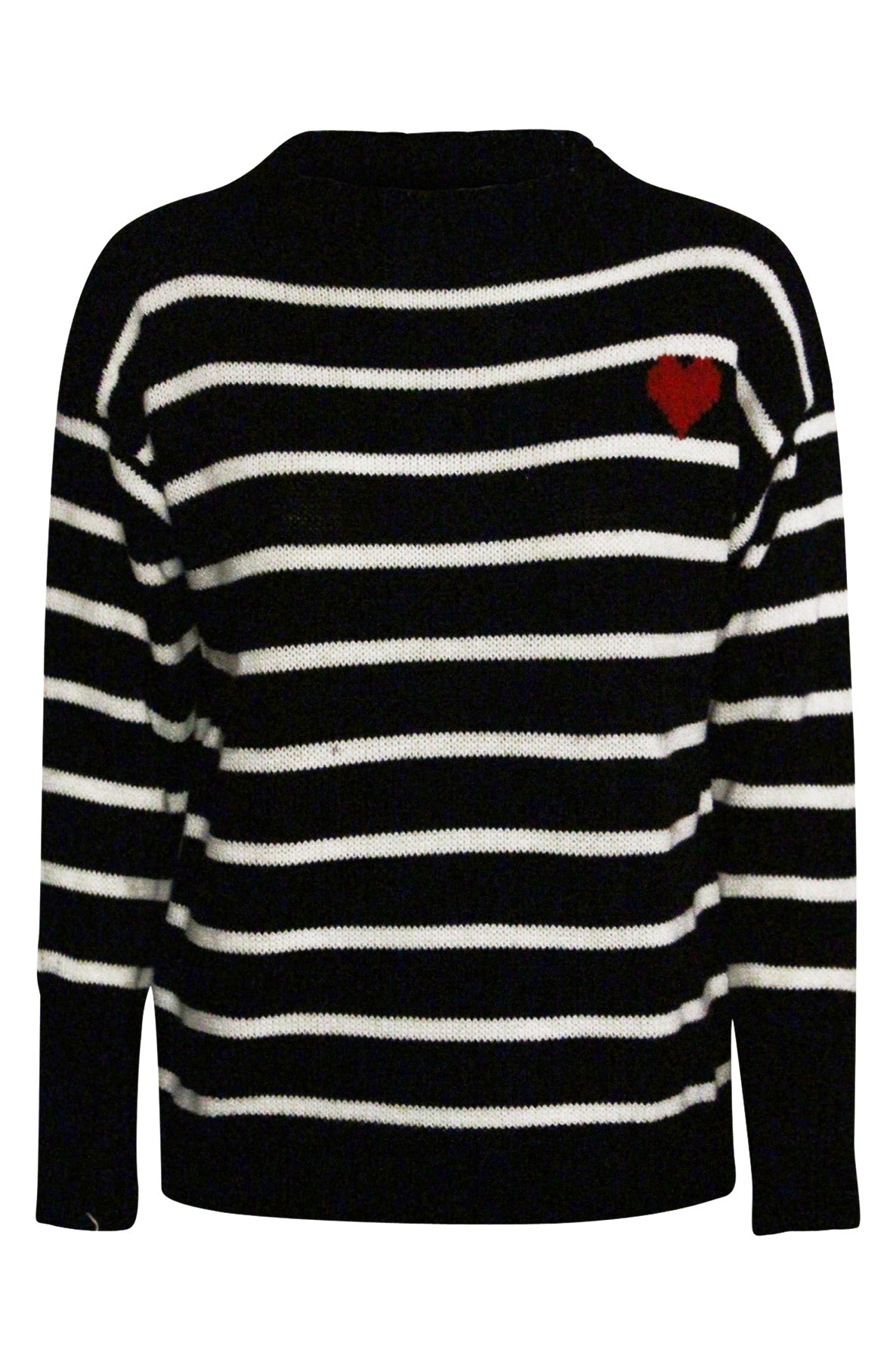 Sharika Striped Heart Knitted Jumper - Catwalk Wholesale - wholesale clothing
