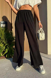 Tamika Wide Leg Pocket Detail Trousers-Black