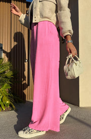Tamika Wide Leg Pocket Detail Trousers-Pink