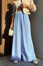 Tamika Wide Leg Pocket Detail Trousers-Sky Blue