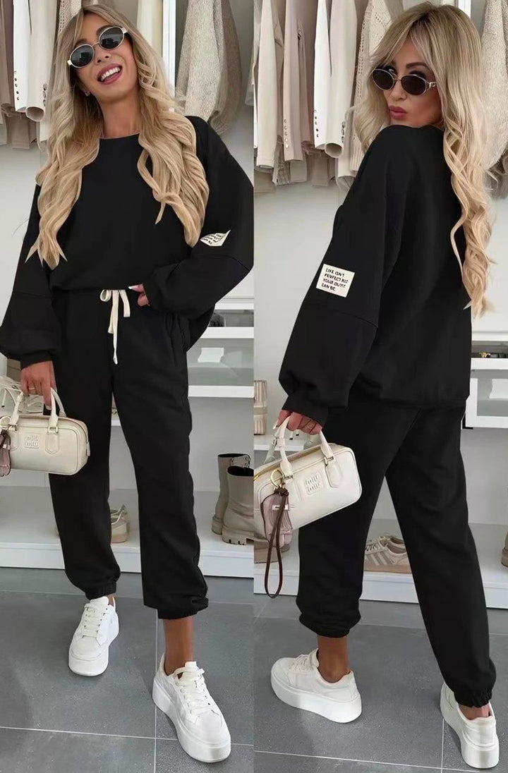 Tanya Two Piece Co-Ord Loungewear Set-Black