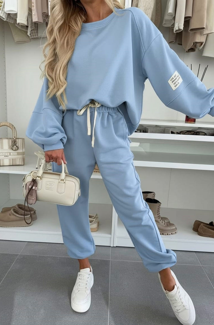 Tanya Two Piece Co-Ord Loungewear Set-Blue