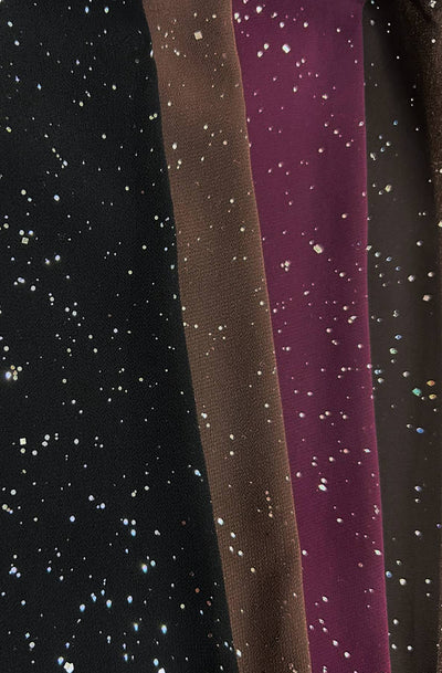 Tova Shimmer Off Shoulder Chiffon Blouse Top-Black