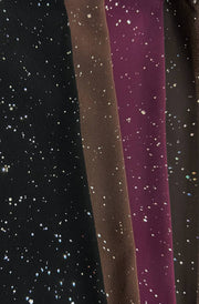 Tova Shimmer Off Shoulder Chiffon Blouse Top-Wine