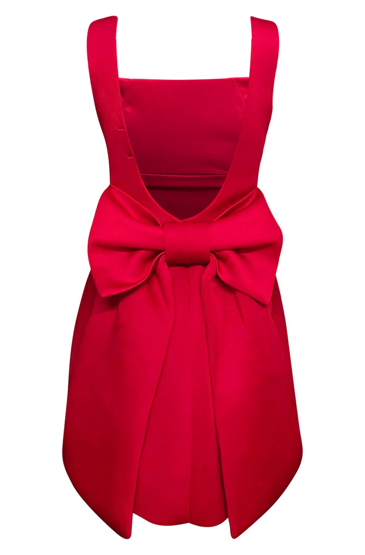 Trisha 'BOW' Scuba Skater Dress-Red