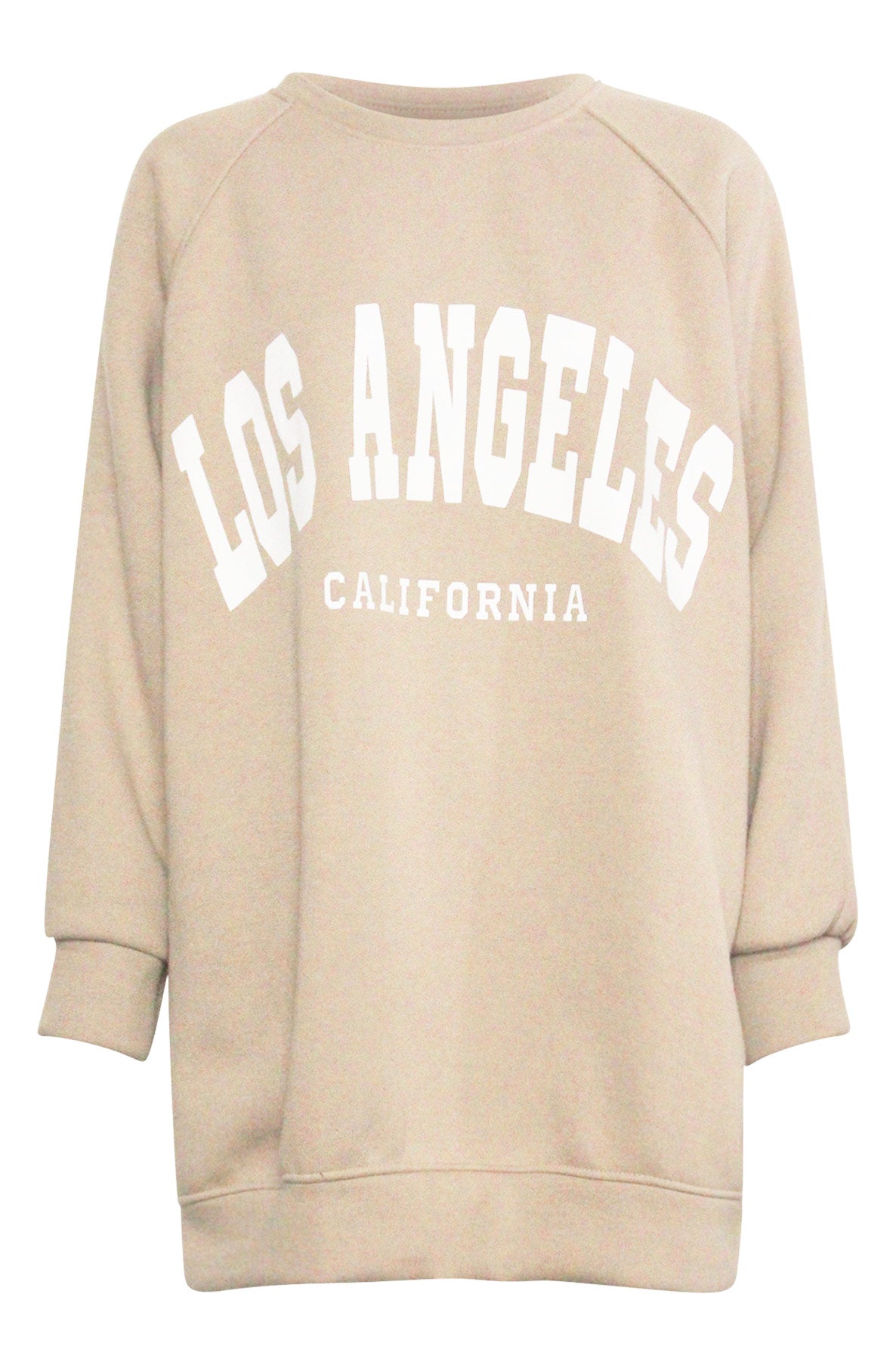 Vail Oversized 'LA California' Printed Jumper Sweatshirt-Stone