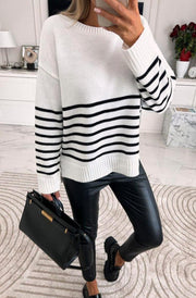 Zarine High-Low Knitted Jumper Sweater-Ivory