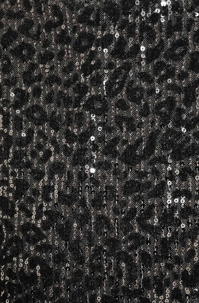 Zenya Sequin Leopard Sleeveless Blouse Top-Black