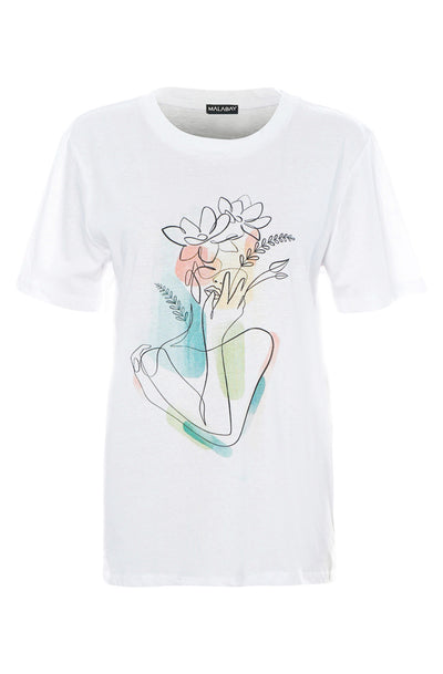 Averie Floral Abstract Print T-Shirt