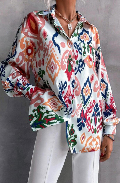 Constance Aztec Patterned Shirt Top - Catwalk Wholesale - wholesale clothing