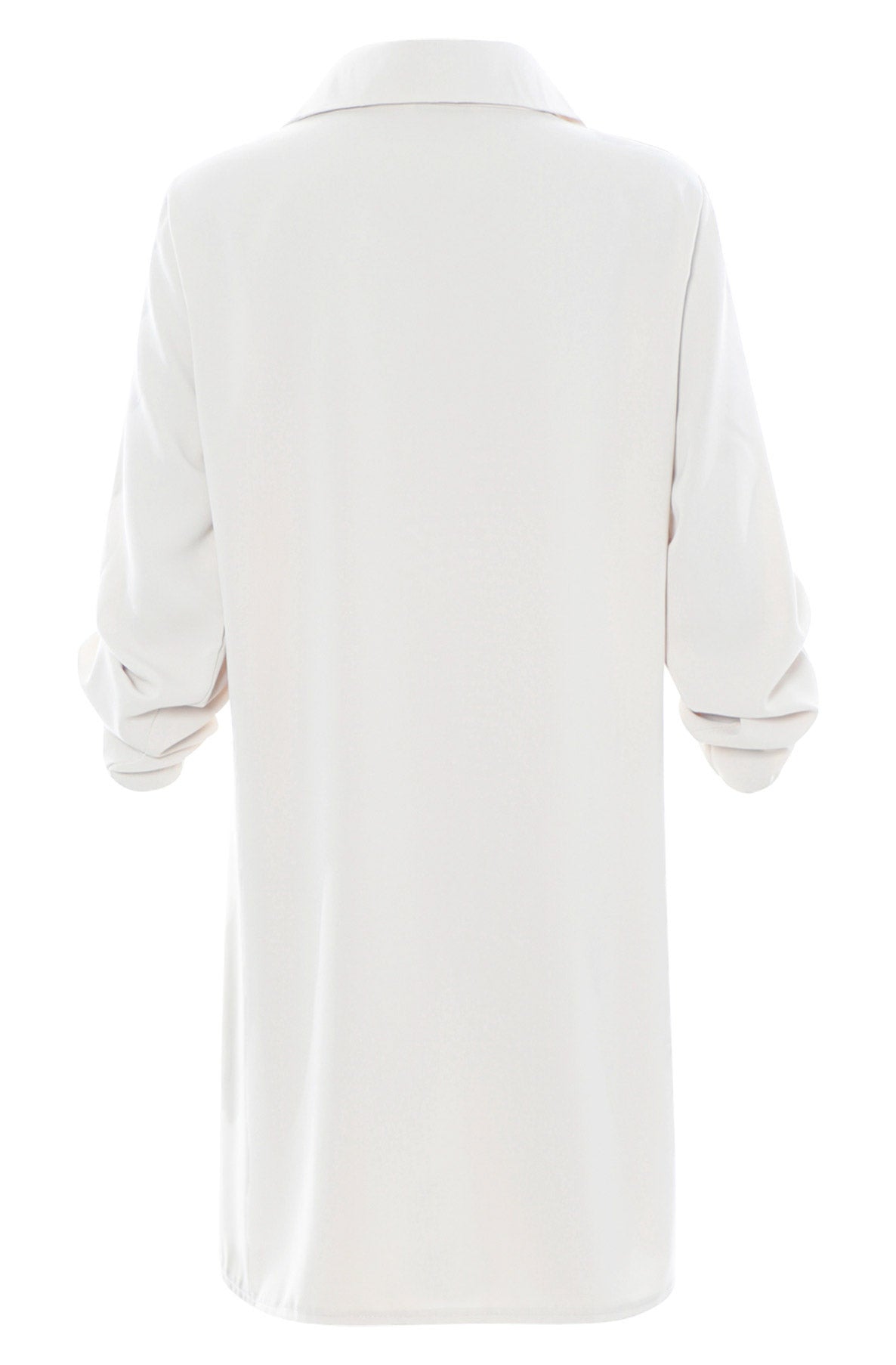 Dove Animal Print Pocket Oversized Shirt Dress-Ivory