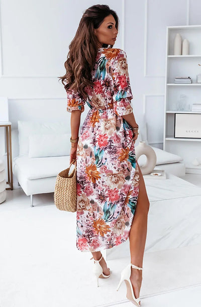Juniper Floral Side Slit Maxi Dress - Catwalk Wholesale - wholesale clothing