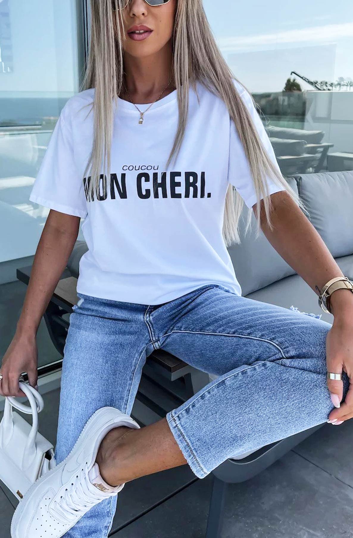 'Mon Cheri' Printed T-shirt Top