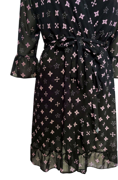 Oksana Chiffon Wrap Frill Dress - Catwalk Wholesale - wholesale clothing