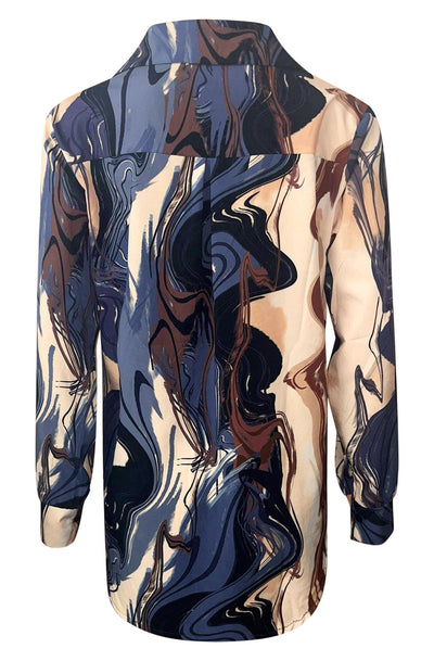 Rowena Marble Patterned Shirt Top - Catwalk Wholesale - wholesale clothing
