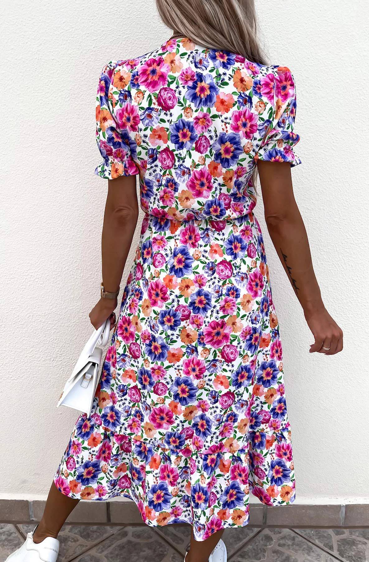 Willa Floral Side Slit Midaxi Dress - Catwalk Wholesale - wholesale clothing